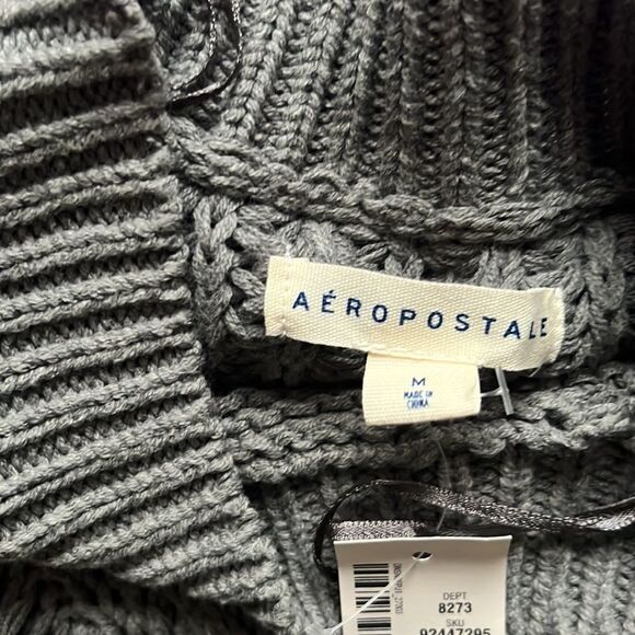 NWT Aeropostale Cold Shoulder Cable Sweater - Picture 8 of 9